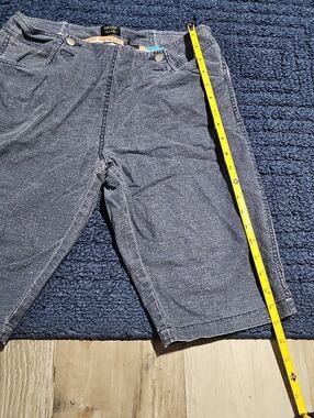 Nicole Miller Slate Blue Chambray Bermuda Shorts